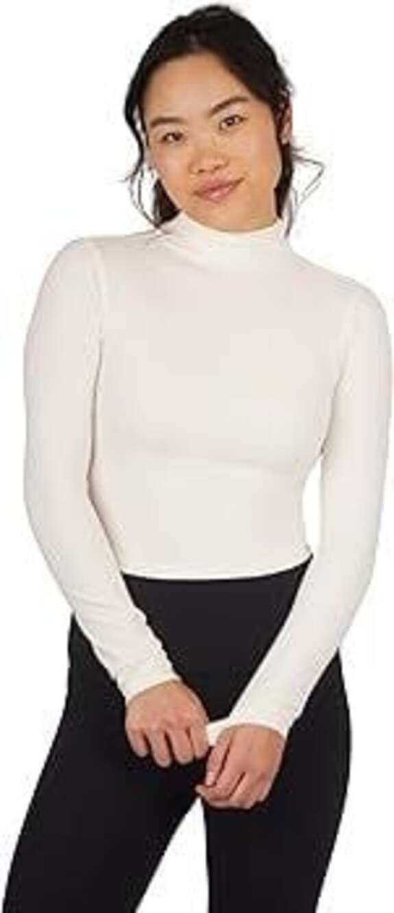 Yogalicious Zenly Evelyn Crop Mock Neck Long Sleeve Top